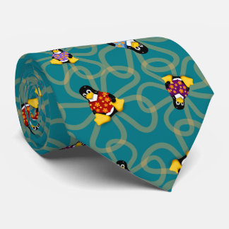 Soudainement cravate de pingouins (turquoise)