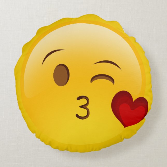 Soufflez un coussin d'emoji de baiser (Dos)