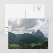 Soufriere en Pitons Saint Lucia Briefkaart (Voorkant / Achterkant)