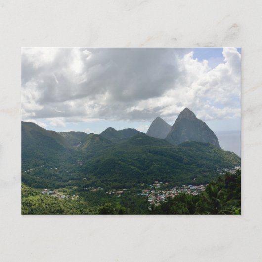 Soufriere en Pitons Saint Lucia Briefkaart (Voorkant)