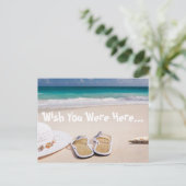 Souhaitez Que Vous Étiez Ici Carte Postale Plage (Debout devant)