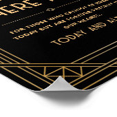 Souhaitez-Vous Été Ici Art Déco Black Gold Mariage (Coin)