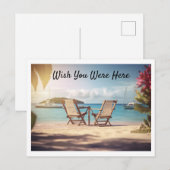 Souhaitez-Vous Être Ici Vacances Modèle Carte Post (Devant / Derrière)