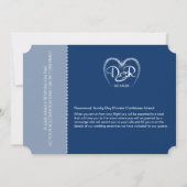 Souhaitez-vous sur une invitation de ticket mariag (Dos)