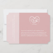 Souhaitez-vous sur une invitation de ticket mariag (Dos)