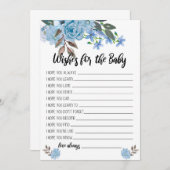 Souhaits bleus de fleurs pour les cartes de baby (Devant / Derrière)