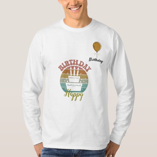 Souhaits d'anniversaire personnalisés T-shirt brod (Devant)