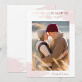 Souhaits de Noël - carte photo de vacances - or (Devant / Derrière)