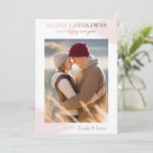 Souhaits de Noël - carte photo de vacances - or (Debout devant)