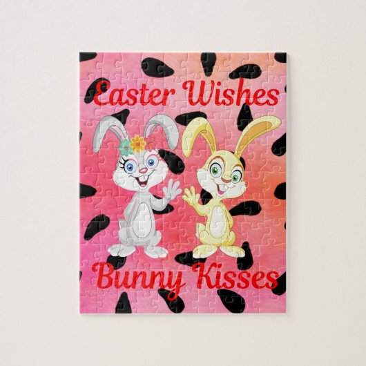 SOUHAITS DE PÂQUES, BUNNY KISSES JIGSAW PUZZLE (Vertical)