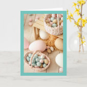 **SOUHAITS DE PÂQUES POUR UNE CARTE D'AMI/FAMILLE (Fleur jaune)