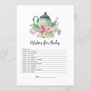 Souhaits de théière d'aquarelle pour la carte de