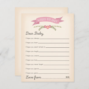 Souhaits pour le bébé - carte de jeu de baby