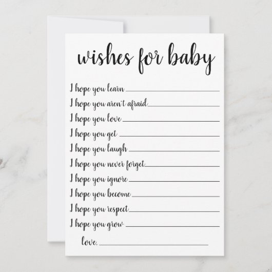 Souhaits simples MInimal | Carte de conservation m (Devant)