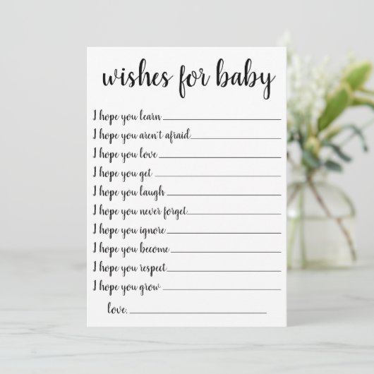 Souhaits simples MInimal | Carte de conservation m (Debout devant)