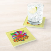 Soul Full Of Sunshine - Colour Retro Sun Glazen Onderzetter (Schuin)
