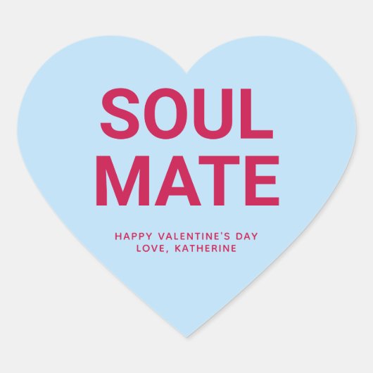 Soul mate schattig Valentijnsdag aangepaste conver Hart Sticker (Voorkant)