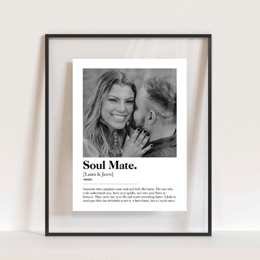 Soul Mate woordenboek definitie met aangepaste fot Acryl Bord