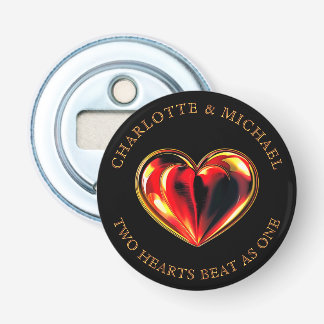 Soul Mates Two Hearts Beat As One Valentine Name Button Flesopener