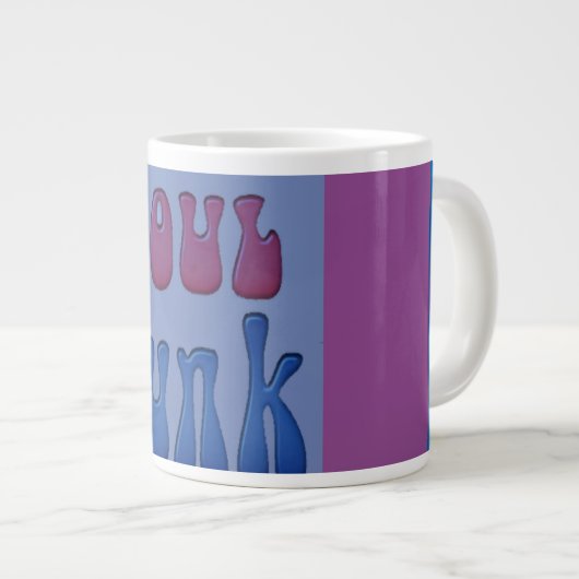 Soul Muziek Funky woorden graphics Extra Grote Beker (Voorkant rechts)