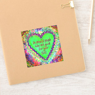 Soul People Groen Hart Leuk Trendy Inspirity Sticker
