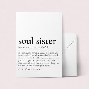 Soul Sister Definition Dictionary Art Greeting Kaart