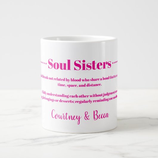 Soul Soeurs Best Friend BFF Giant Coffee Mug (Devant)