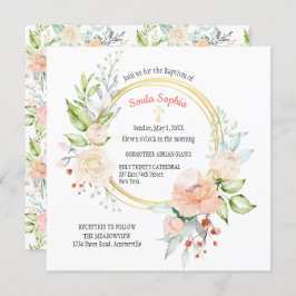 Soula Square Baptism Invitation Kaart