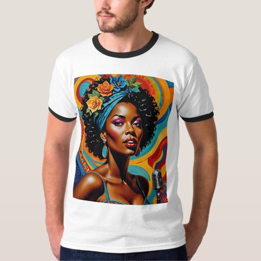 Soulful Afrocentric Jazz Singer Tshirt (Devant)