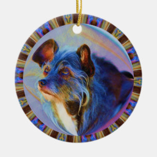 Soulful Eyes Terrier Dog Art Ornament