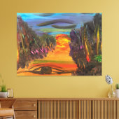 Soulful Horizon Hand Painted Design  Canvas Afdruk (Insitu (Woonkamer))