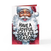 soulful season | Zwart Santa Wenskaart (5x7)