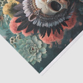 Soulful Warrior, Indiaanse Gothic Skull Tissuepapier (Detail)