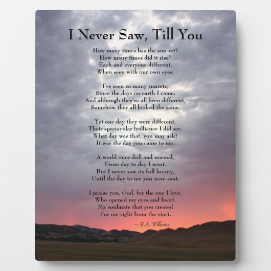 Soulmate California Sunset Photo Plaque (Devant)