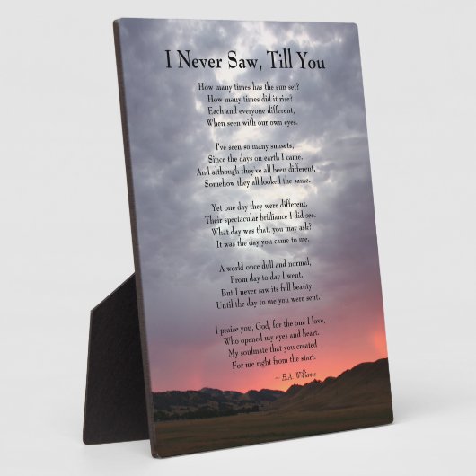 Soulmate California Sunset Photo Plaque (Côté)