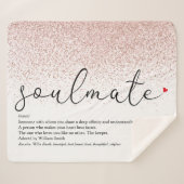 Soulmate Definition Love Heart Roos Gold Glitter S Sherpa Deken (Voorkant (horizontaal))