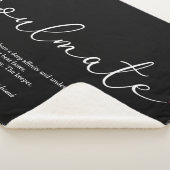 Soulmate Elegant Script Love Heart Definition Sherpa Deken (3/4)