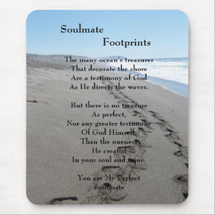 Soulmate Footprint Mousepad met gedicht Muismat
