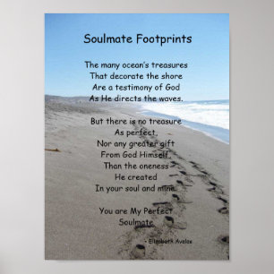 Soulmate Footprint Poster with Poem