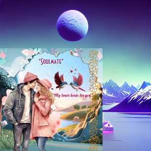 Soulmate Lovebirds Paar Romantisch Quote Valentijn