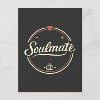 Soulmate Retro Liefde Minimalistisch (Donker) Kopp Briefkaart