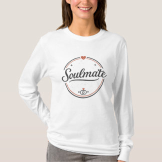 Soulmate Retro Liefde Minimalistisch (Licht) Koppe T-shirt