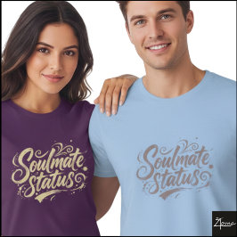 Soulmate Status Borstel Schrift Grunge Kunst T-shirt