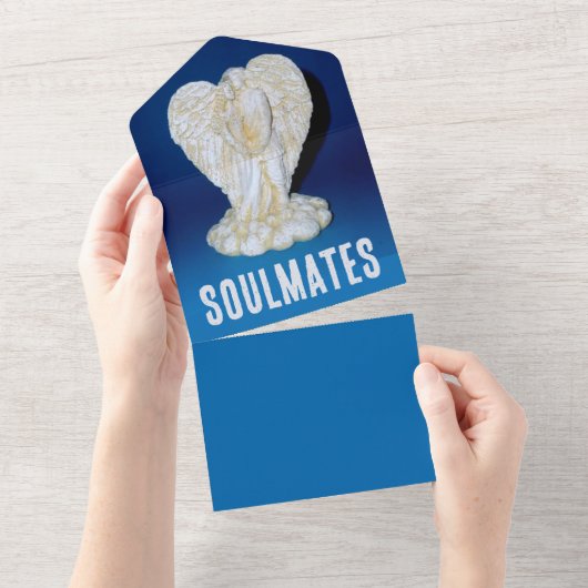 SOULMATES - Alles in één bruiloft uitnodigen All In One Uitnodiging (Afscheurbaar)