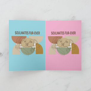 Soulmates Fur-Ever Hond Moeder Lijn Kunst Kaart
