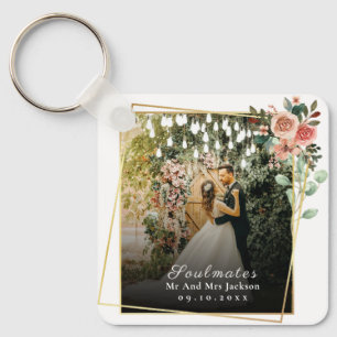 Soulmates Ik hou van je bruiloft foto Valentijnsda Sleutelhanger