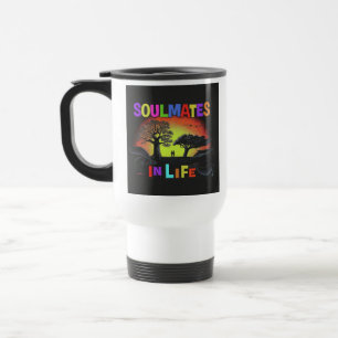 "Soulmates in Life" Reizen Koffiemok. Reisbeker