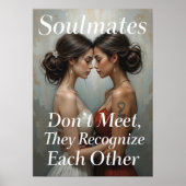Soulmates Inspirerend vrouwen Vriendschapskunst Poster (Voorkant)