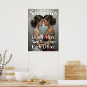 Soulmates Inspirerend vrouwen Vriendschapskunst Poster (Keuken)