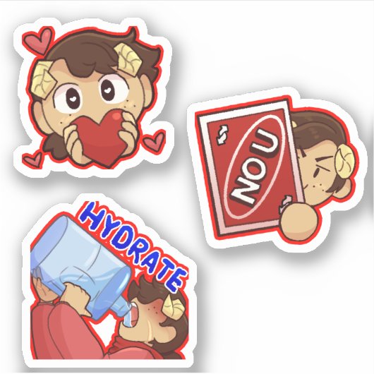 Soulsa Emote stickers (Voorkant)